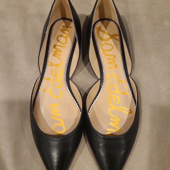 NIB SAM EDELMAN Rodney d'Orsay Black Pointy Flats- Size 9.5 - Picture 3 of 5